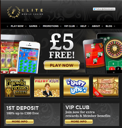 Elite Phone Deposit Mobile Casino