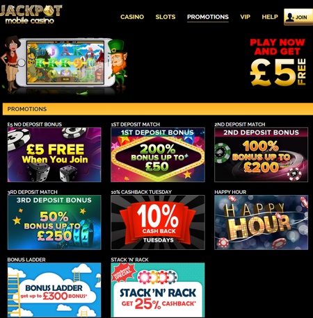 Find Many Promotions In Jackpot Mobile Casino